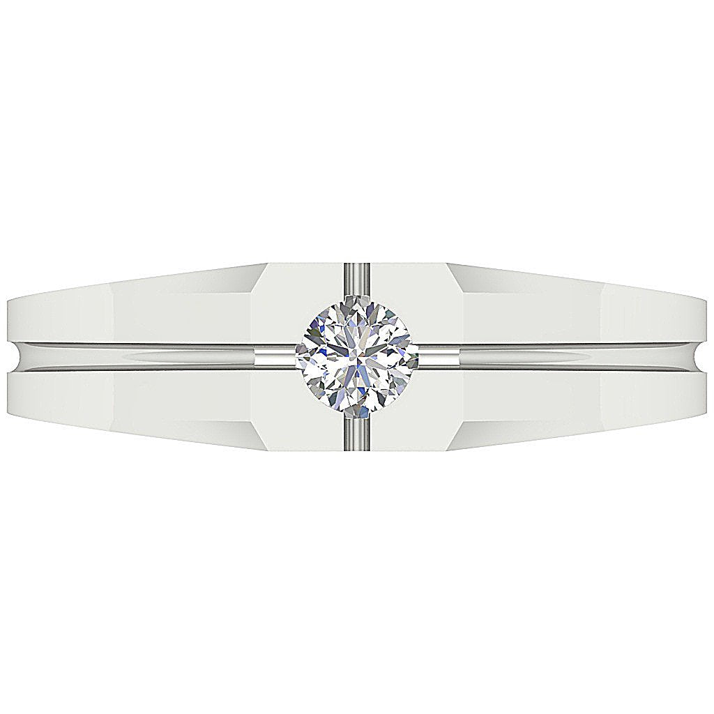 Bezel Set 14k Rose Gold SI1/I1 G 0.25 Ct Men Solitaire Anniversary Ring Round Diamond