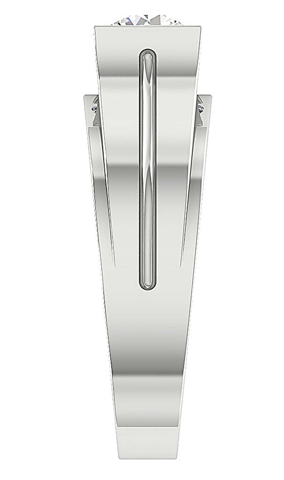 Natural Diamond Men Solitaire Engagement Ring I1 G 1.00 Ct Bar Set 14k White Gold 7.50 MM