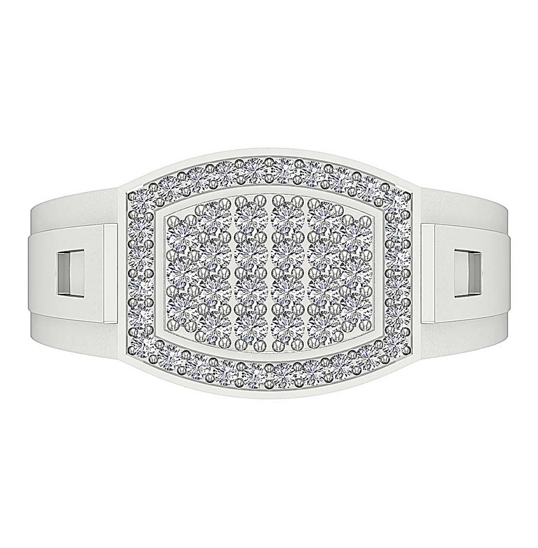 Mens Anniversary Ring 14k Solid Gold SI1/I1 G 0.80Ct Round Diamond Prong Set Width 12.60MM