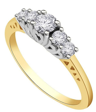 Genuine Diamond Designer Five Stone Wedding Ring I1 G 0.50 Ct 14k White Yellow Rose Gold Prong Set