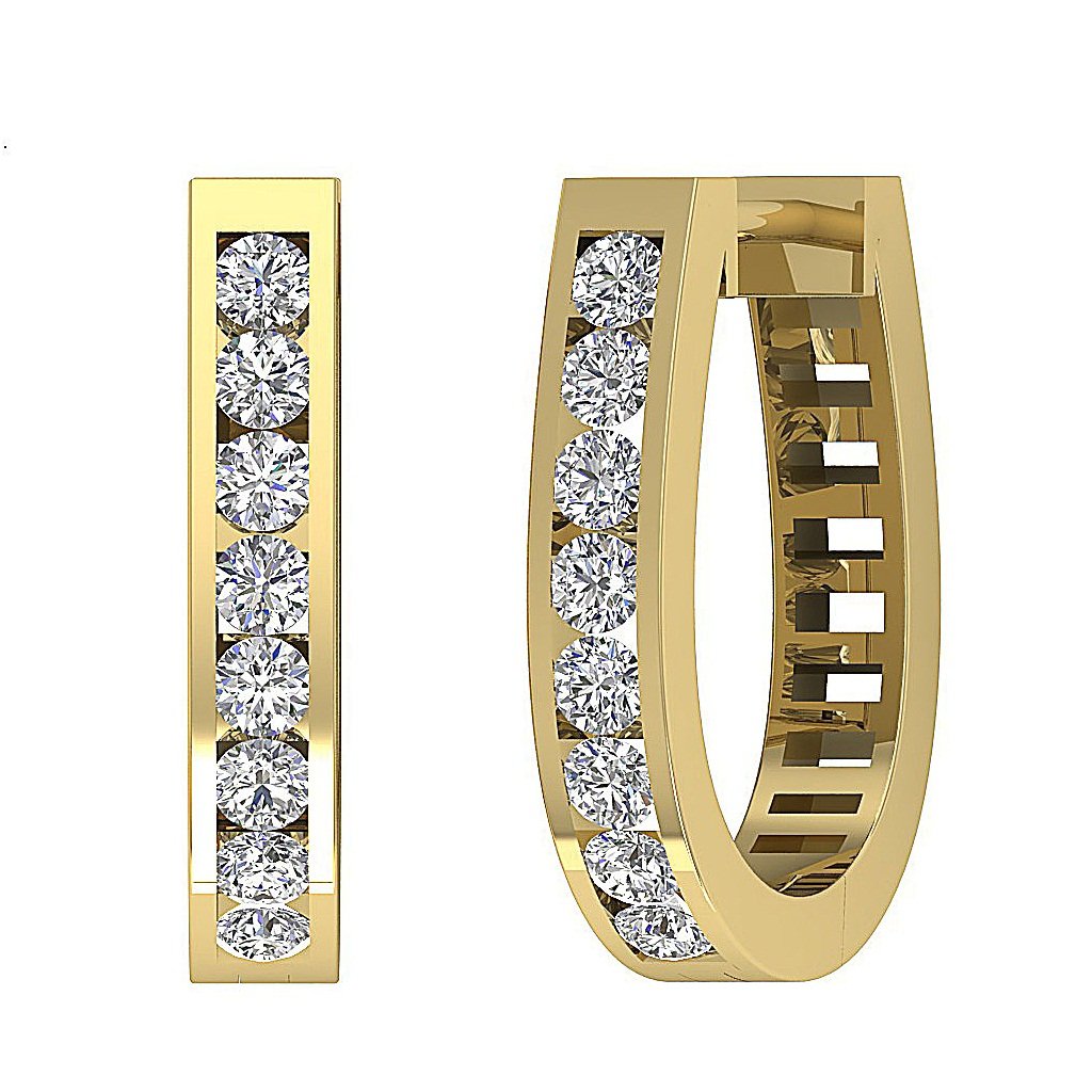 14kYellowGoldDesignerHoopsWeddingEarring