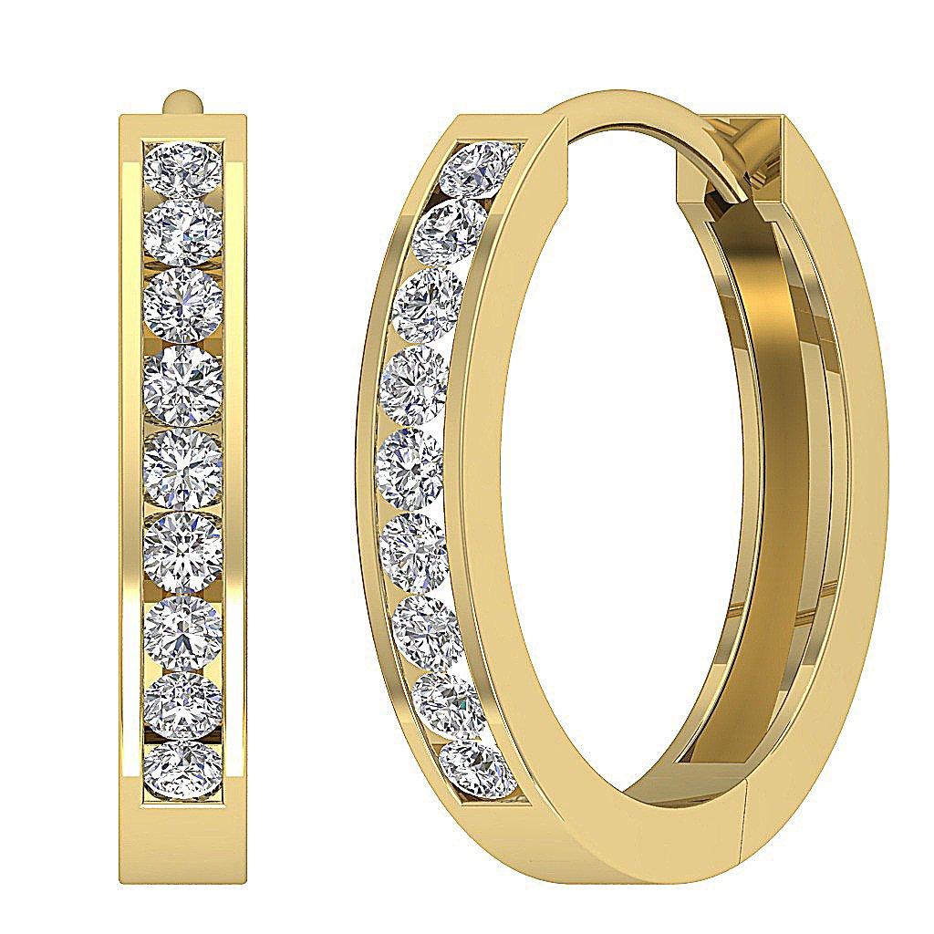 14k Solid Gold Designer Hoops Earring