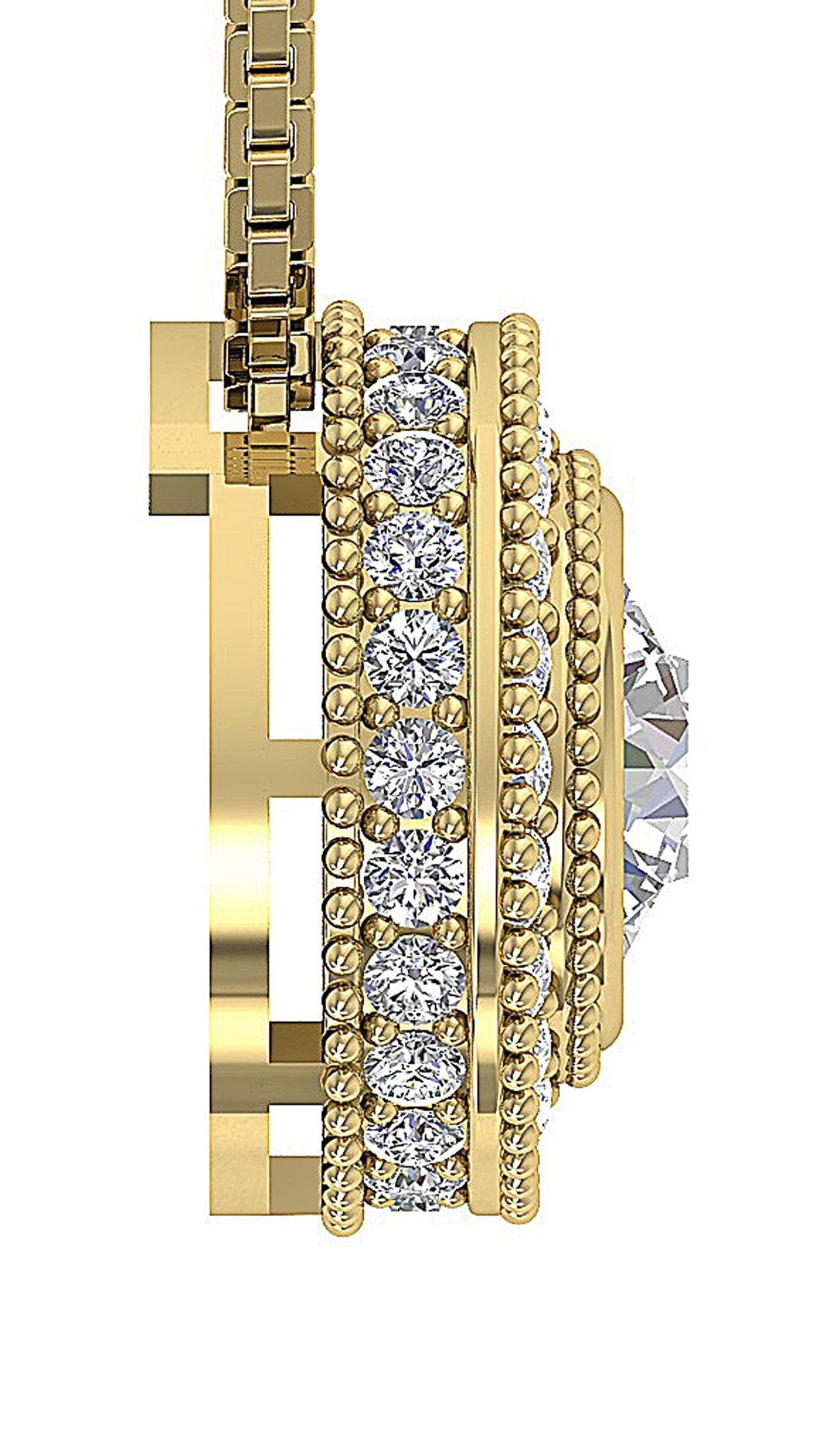 Halo Pendants Prong Bezel Set 14k/18k White Yellow Rose Gold Natural Diamond I1/SI1 G 1.35 Carat