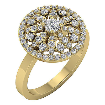 Prong Set 14k Yellow Gold Natural Diamond I1 G 1.15 Carat Right Hand Engagement Ring