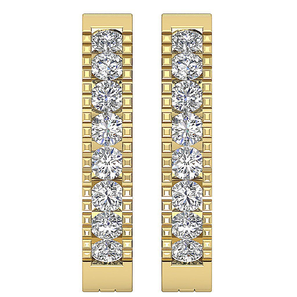 14k Yellow Gold Genuine Diamond Earring