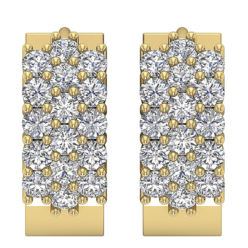 14k Yellow Gold Natural Diamond Engagement Earring