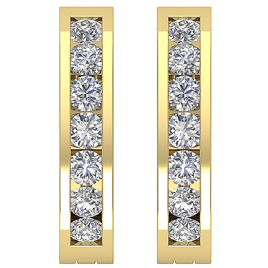 14k Rose Gold Natural Diamond Earring