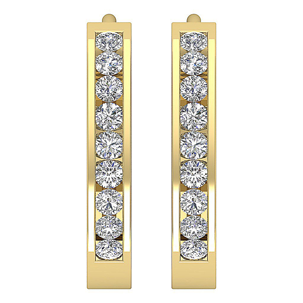 14k Yellow Gold Natural Diamond Anniversary Earring