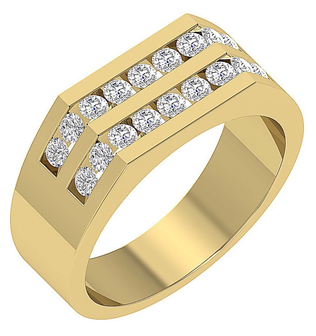 14k Solid Gold Natural Diamonds SI1/I1 G 1.00 Ct Mens Wedding Ring Channel Set Width 7.85MM