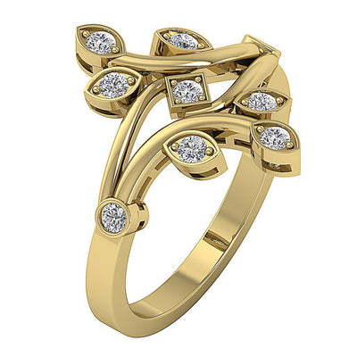 VS1 E 0.40 Ct Designer Right Hand Wedding Ring Genuine Diamond 14k White Yellow Rose Gold Bezel Set