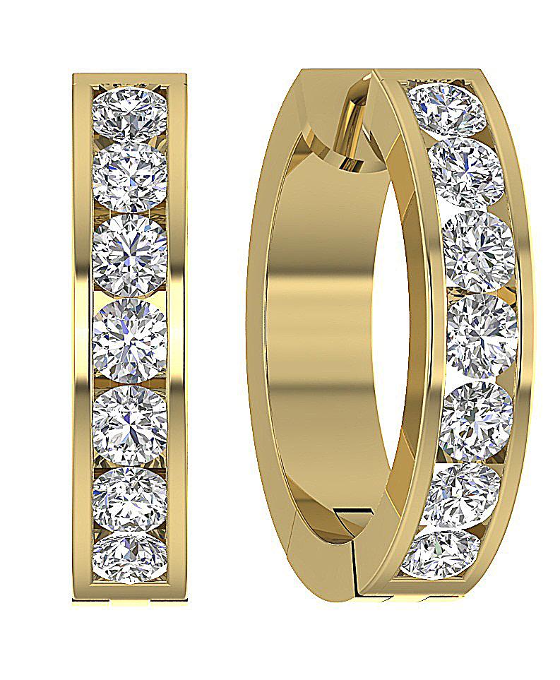 14k Yellow Gold Natural Cut Diamond Earring