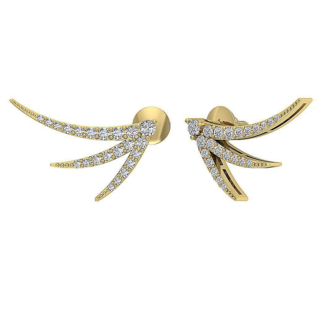 Round Diamond Fashion Anniversary Earrings SI1/I1 G 0.60 Ct 18k/14k White Gold Prong Set