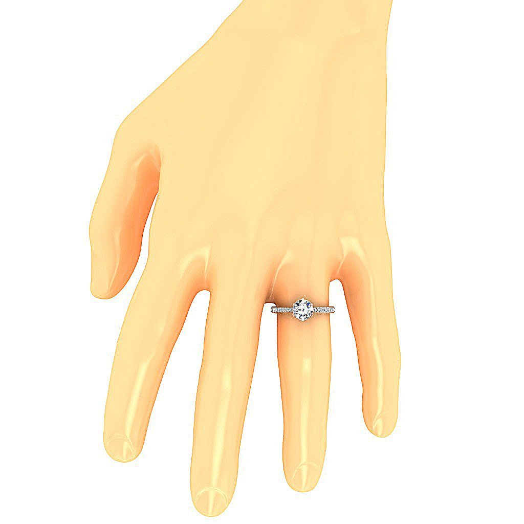 Round Diamond Solitaire Anniversary Ring 14k Two Tone Gold I1 G 1.35 Ct Prong Set 8.60 MM