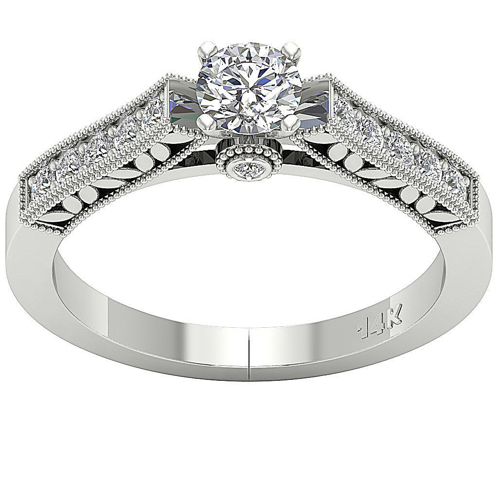 AccentWithSolitaireRoundCutDiamondRing