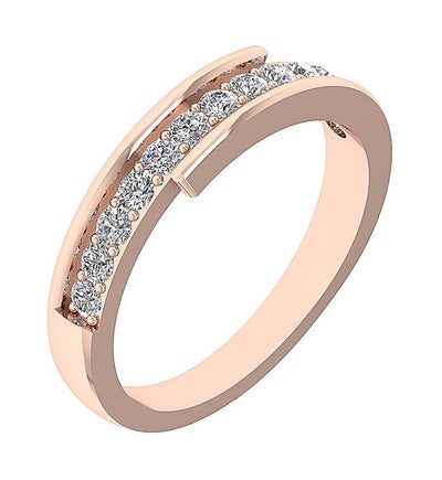 Genuine Diamond Prong Set 14K Gold Wedding Diamond Ring SI1 G 0.60 Ct 4.50 MM