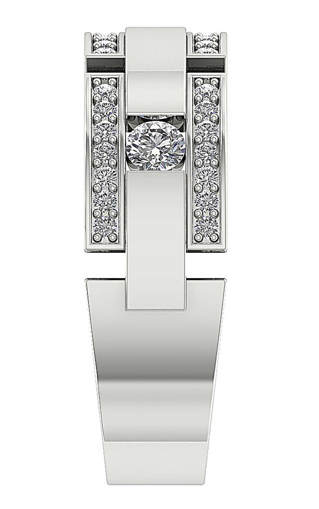 14k Solid Gold Natural Diamond Mens Anniversary Ring SI1/I1 G 0.85Ct Prong & Bar Set Width 7.45MM