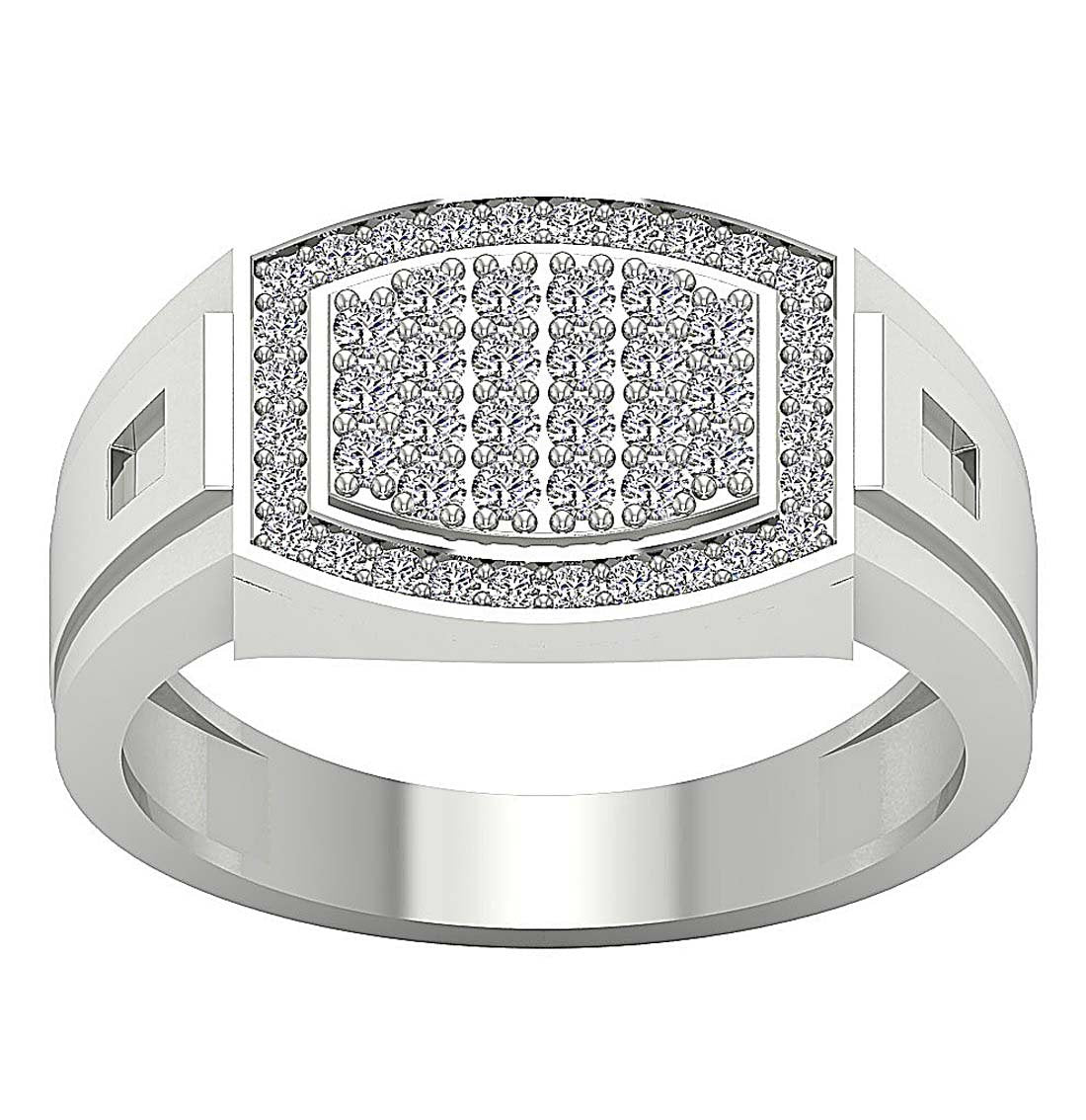 Mens Anniversary Ring 14k Solid Gold SI1/I1 G 0.80Ct Round Diamond Prong Set Width 12.60MM
