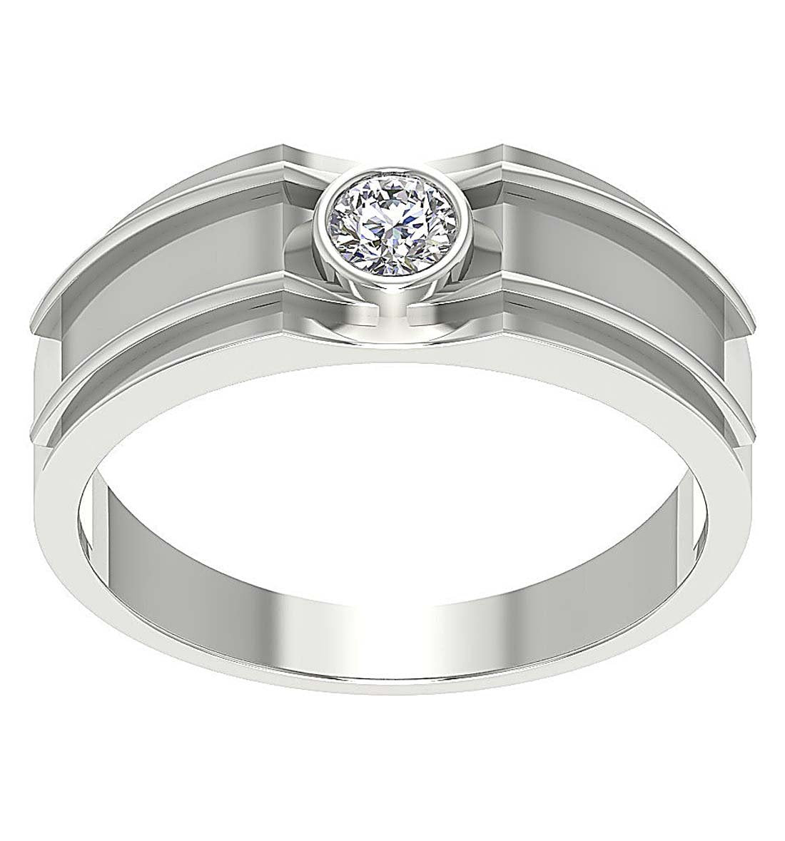 Men Solitaire Engagement Ring Natural Diamond 14k White Yellow Rose Gold SI1/I1 G 0.30 Ct Bezel Set