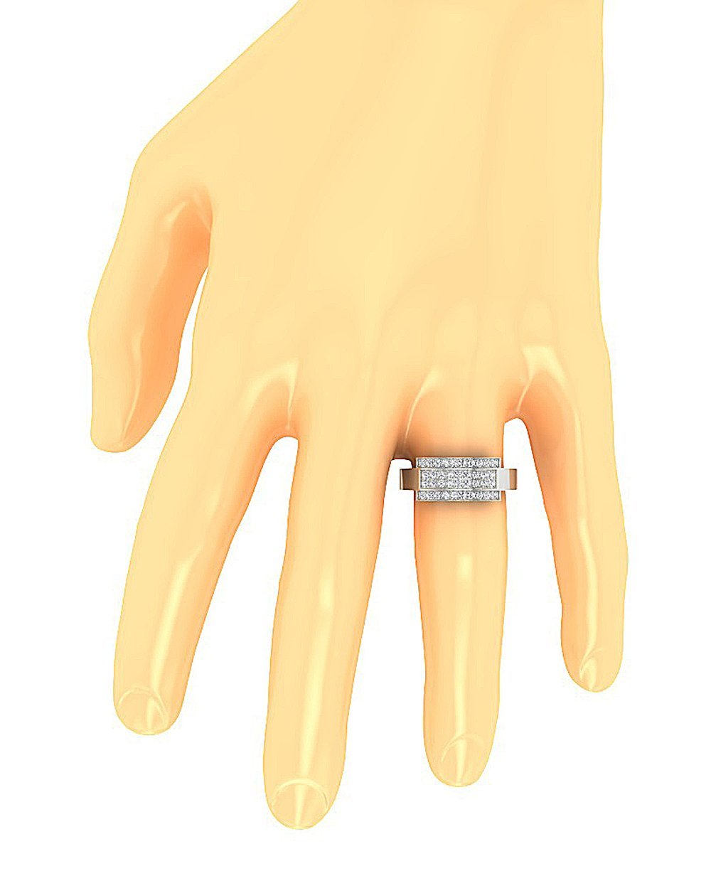 Mens Engagement Ring 14k Solid Gold SI1/I1 G 0.60Ct Natural Diamond Prong Set Width 8.15MM