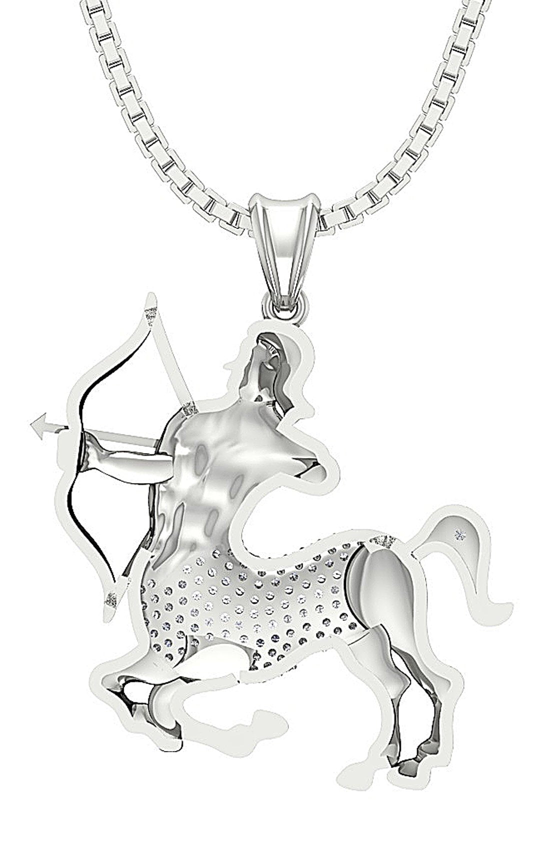 I1/SI1 0.40 Ct Sagittarius Zodiac Sign Pendant Necklace 14K/18K Gold Round Diamond