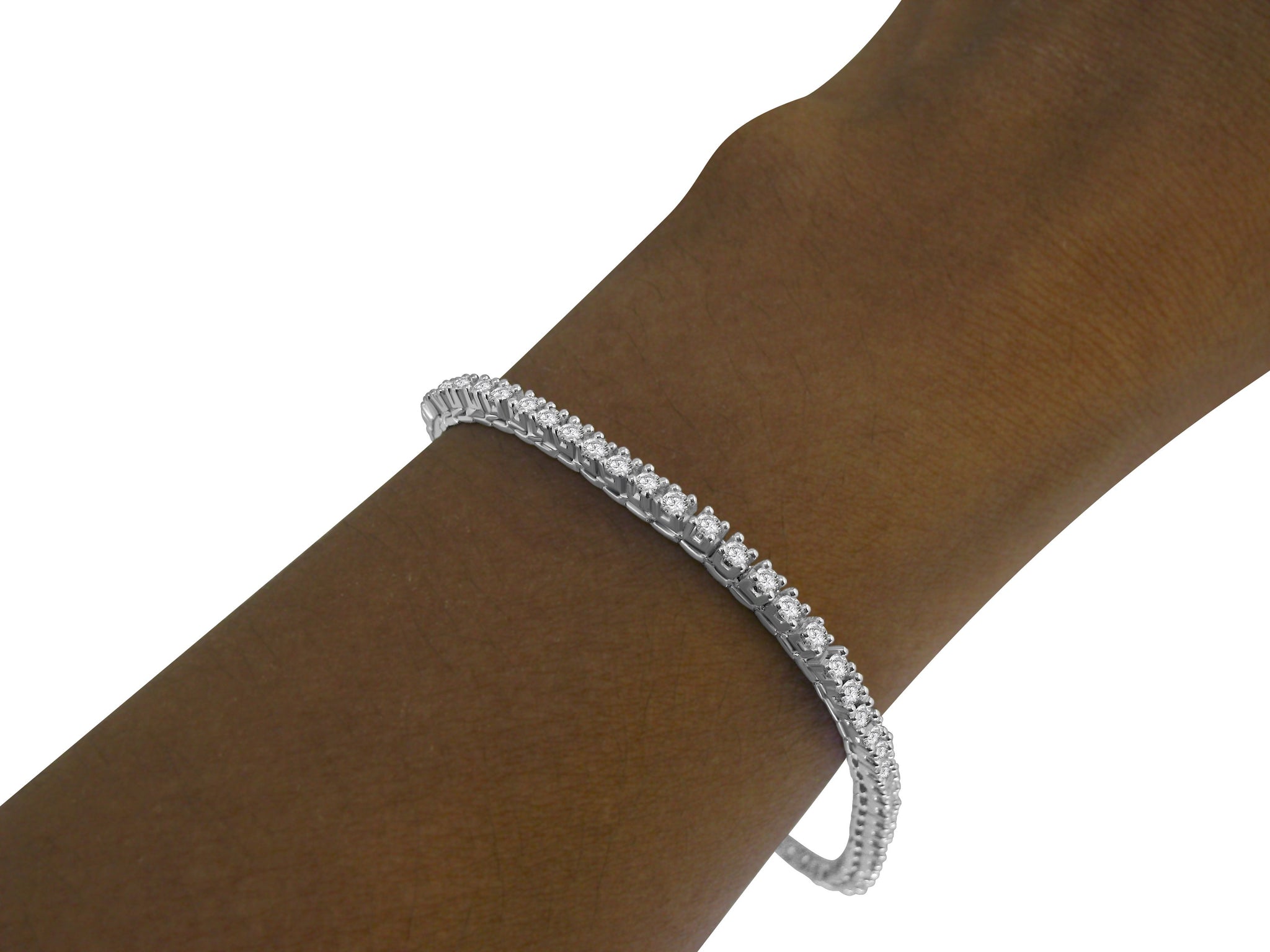 3.25Ct Tennis Bracelet 14k Solid Gold Natural Diamonds I1/SI1/VS1/VVS1