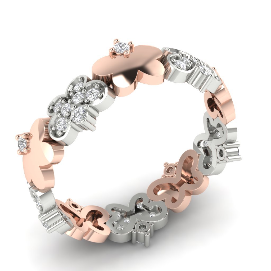 6.40 MM Vintage Wedding Eternity Ring I1 G 0.50ct Genuine Diamond 14k White Gold Prong Set