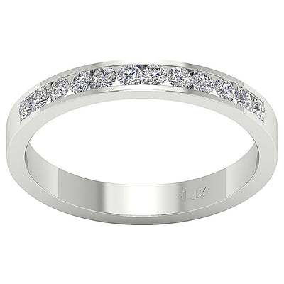 Wedding Ring Genuine Diamond I1 G 0.40 Carat 14K Solid Gold Channel Set