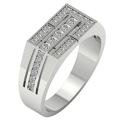 Mens Wedding Ring SI1/I1 G 0.80Ct 14k Solid Gold Natural Diamonds Channel Set Width 8.00MM
