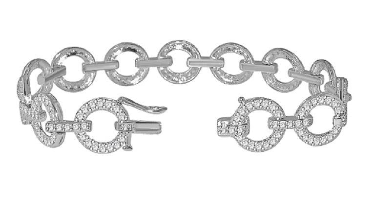 14k/18k Solid Gold Designer Bracelet VVS1VS1/SI1/I1 3.50 Ct Round Diamonds Pave Set