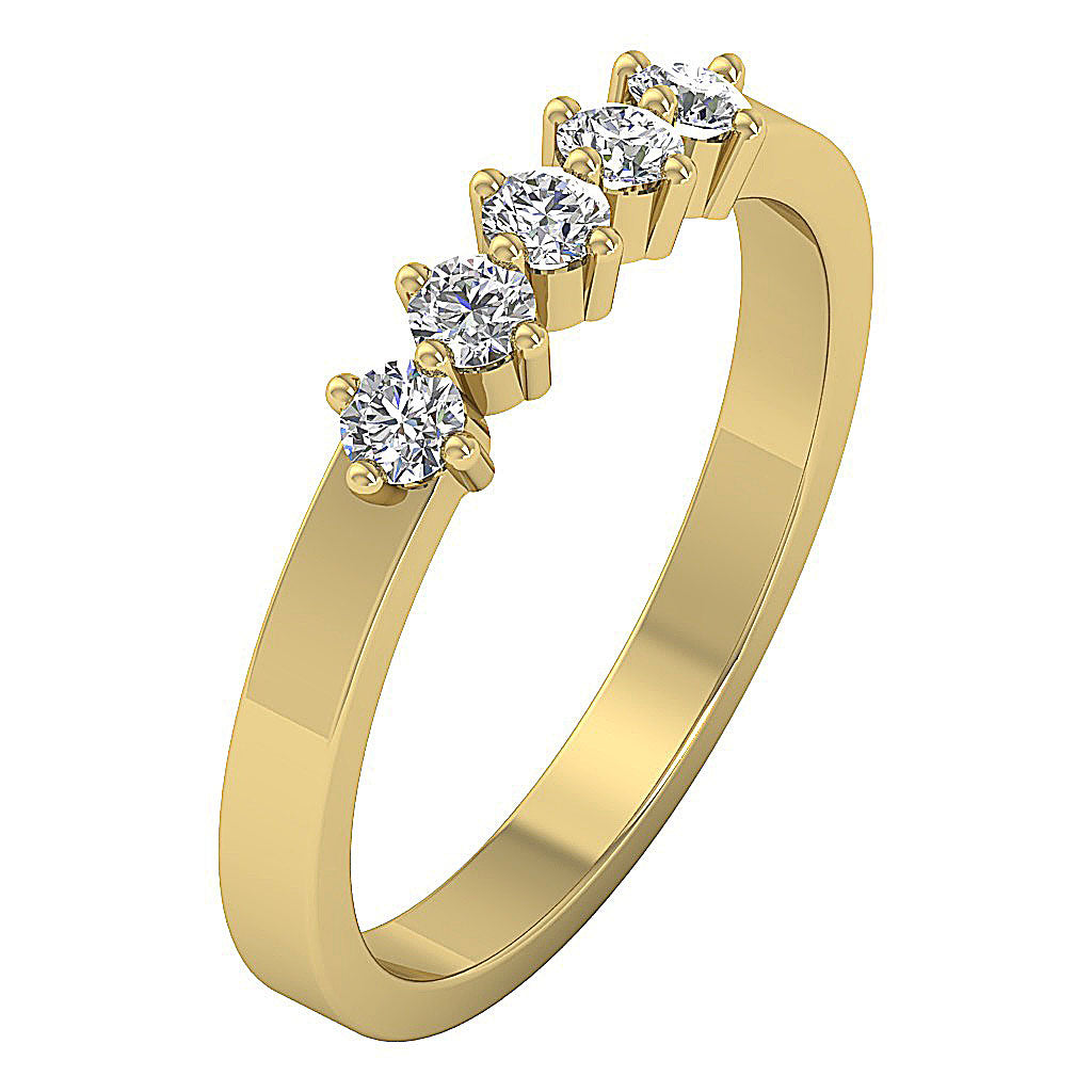 The Deacon Classic 5 Stone Wedding Natural Diamond Ring For Women Pron
