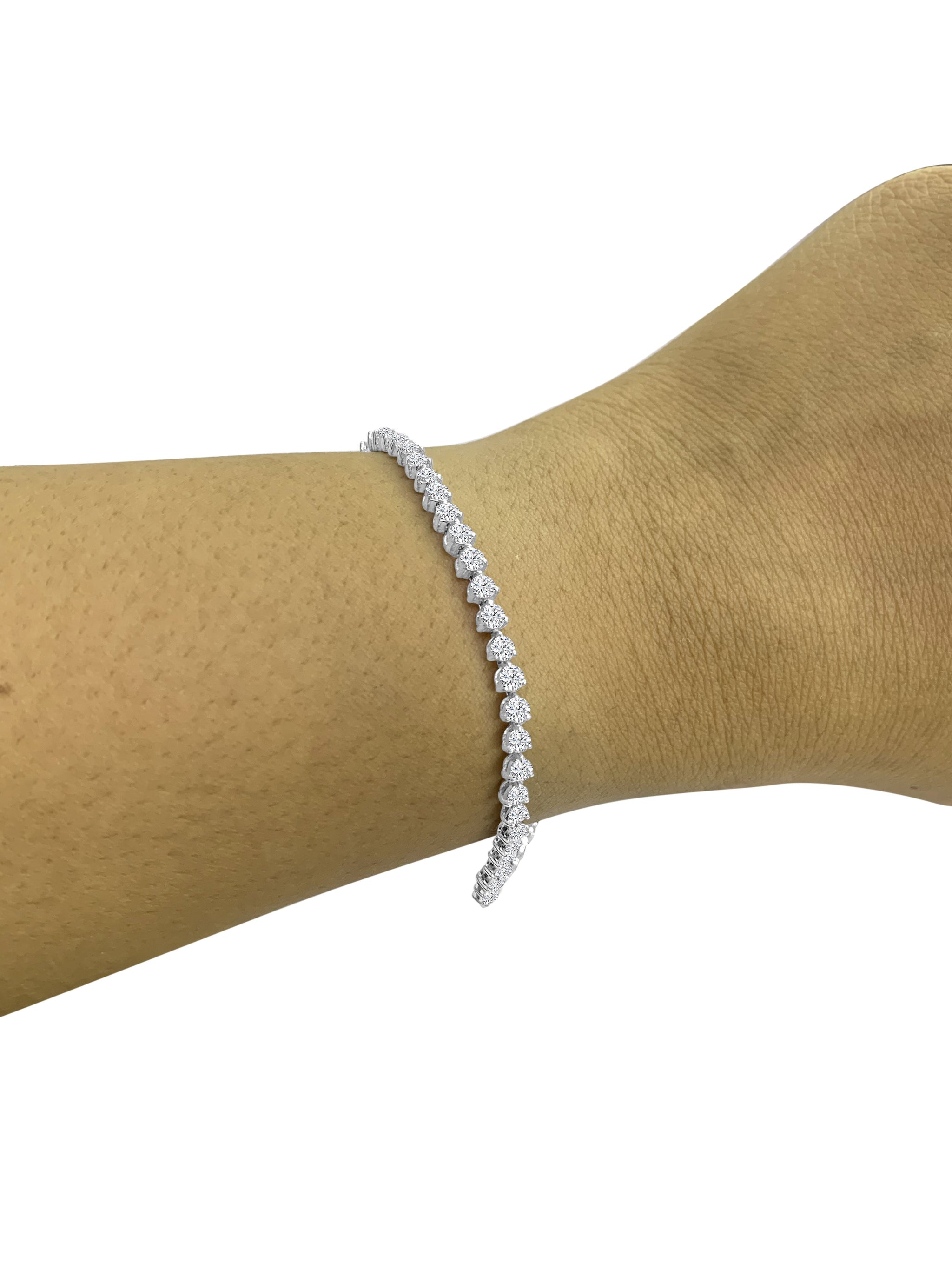 Tennis Bracelet 5.00Ct Round Diamonds I1/SI1/VS1/VVS1 14k Solid Gold P