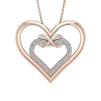 14k/18k Gold Heart Shape Pendants VVS1/VS1/SI1/I1 0.40 Carat Genuine Diamond