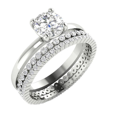 Round Diamond Bridal Anniversary Ring Prong Set I1 G 2.25 Carat 14K Solid Gold 7.90 MM
