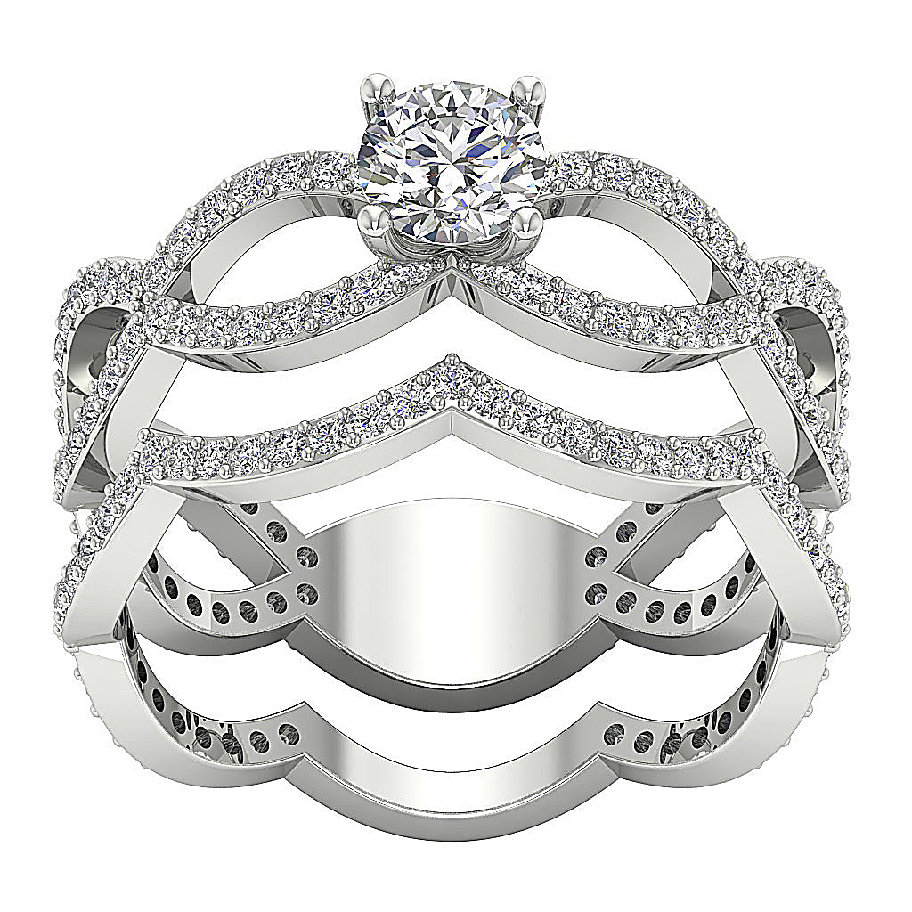 DesignerBridalAnniversaryRingSet14kWhiteGold