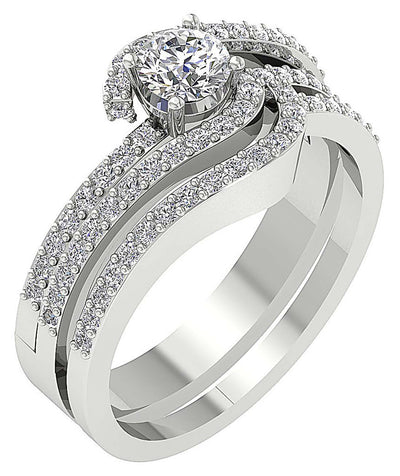 Prong Set 14K Solid Gold Bridal Engagement Ring SI1 G 1.15 Ct Natural Diamond 9.60 MM