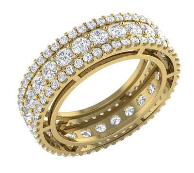 6.70 MM I1 G 4.00 Ct Round Diamond 14k White Yellow Rose Gold Eternity Anniversary Ring