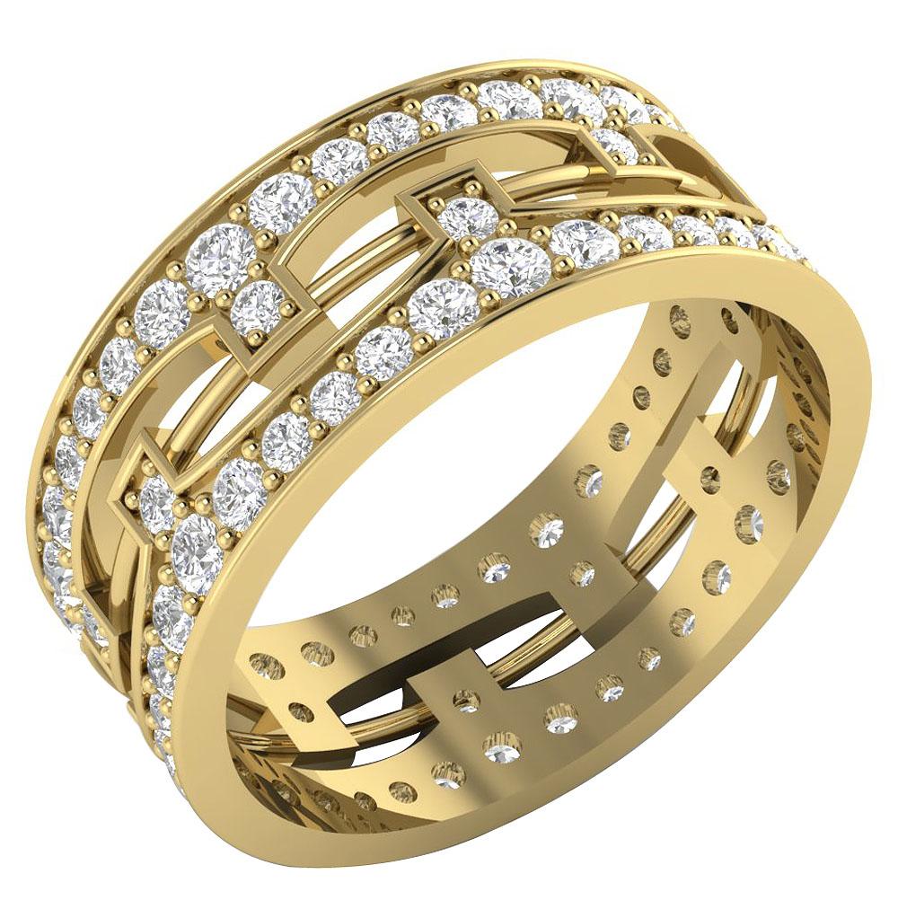 Eternity Anniversary Ring Prong Set 14k White Gold Round Diamond SI1 G 2.00 Ct 8.10 MM