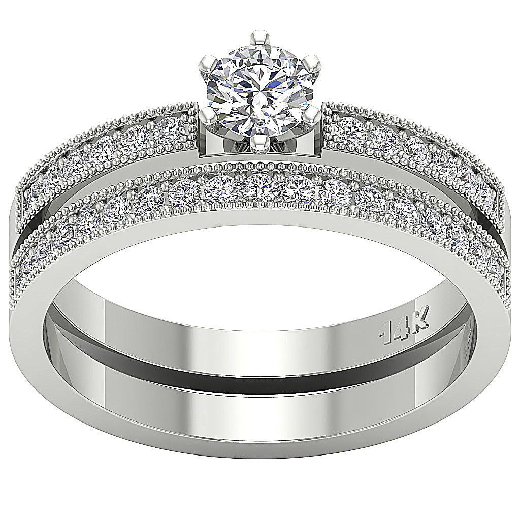 DesignerHalo14kWhiteGoldRingPaveSet