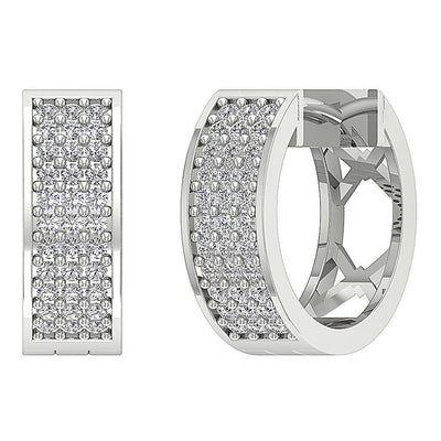 DesignerGenuineDiamondWhiteGoldHoopsEarring