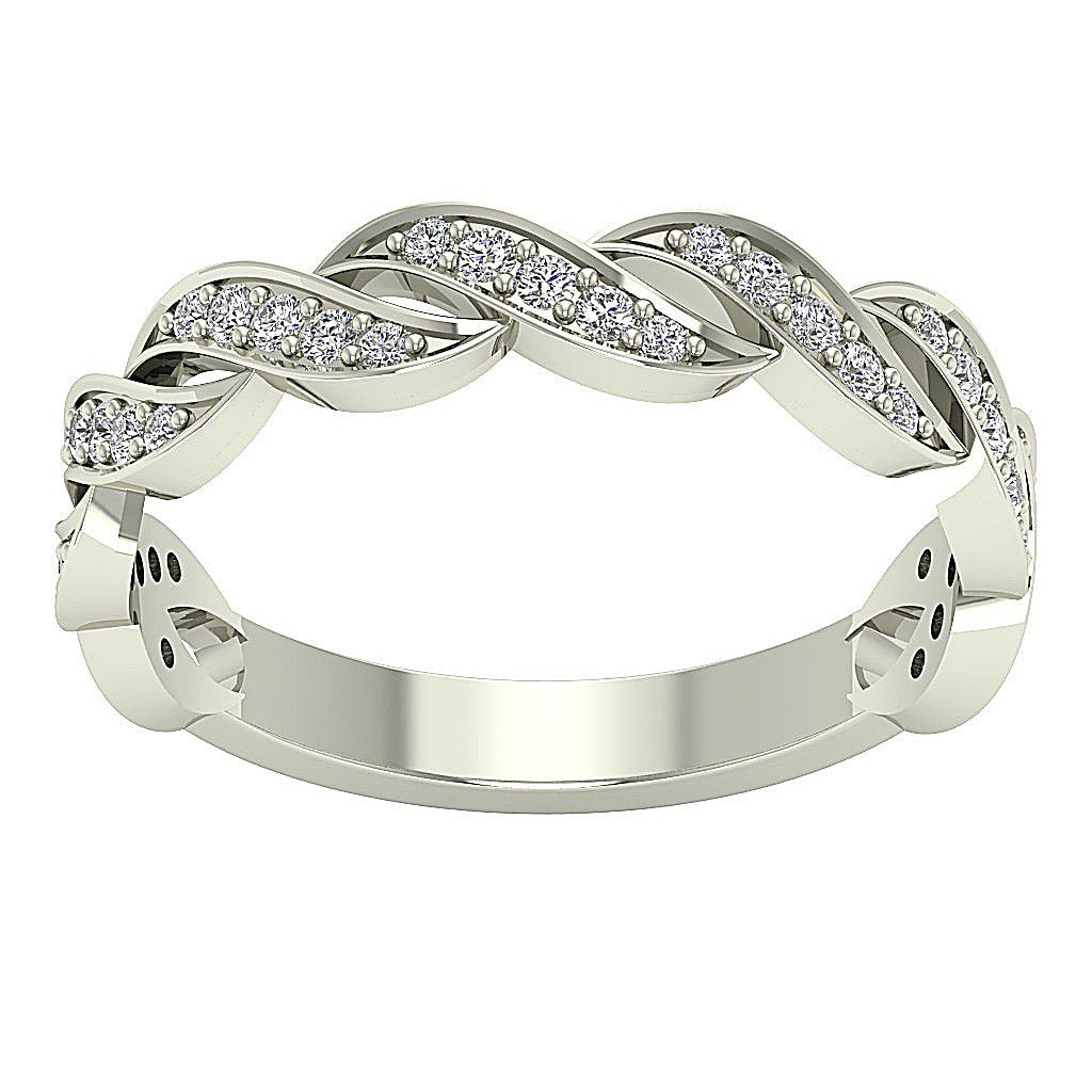 Natural Diamond Prong Set 14K White Yellow Rose Gold Anniversary Ring I1 G 0.40 Ct 4.20MM