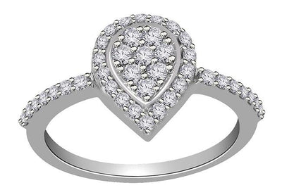 Designer Right Hand Wedding Ring Genuine Diamond I1 G 0.55 Ct 14k White Yellow Rose Gold Prong Set