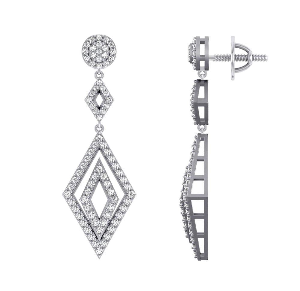 VVS1/VS1/SI1/I1 1.50 Ct Chandelier Engagement Earrings Natural Diamond 18k/14k White Yellow Rose Gold