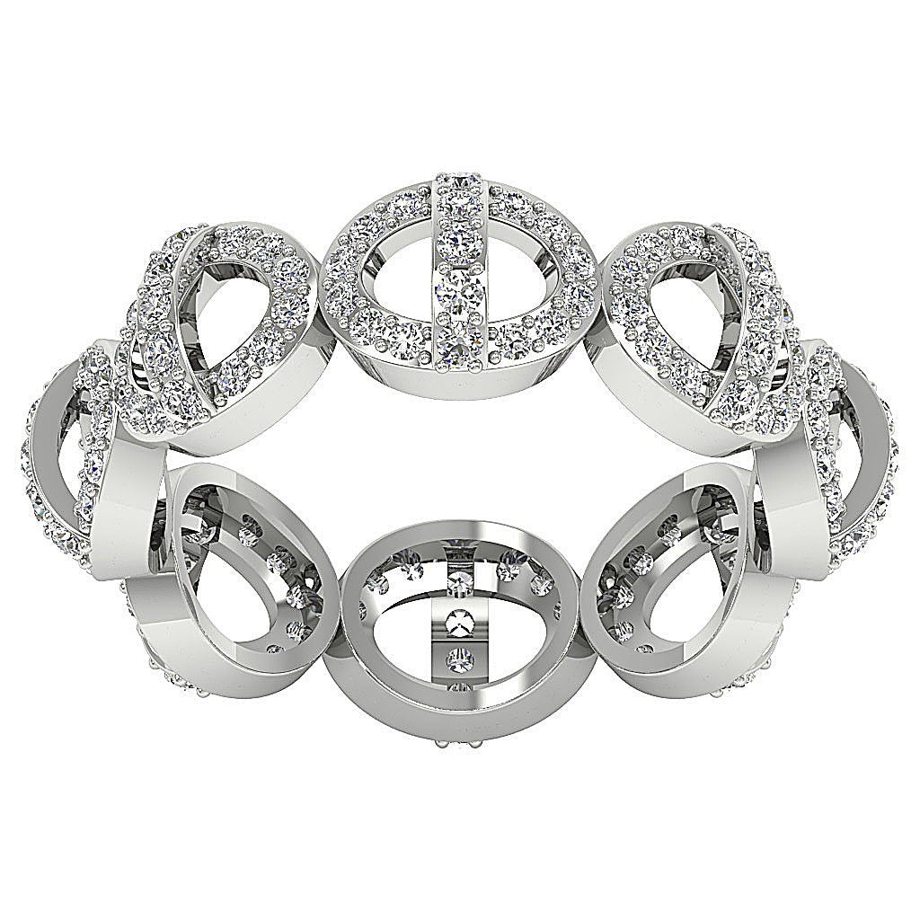 7.00 MM Unique Eternity Engagement Ring I1 G 1.10ct Natural Diamond 14k Yellow Gold Prong Set