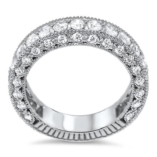 The Damien Designer Eternity Wedding Ring Natural Diamond Gold Band 14K Yellow Gold I1 GH