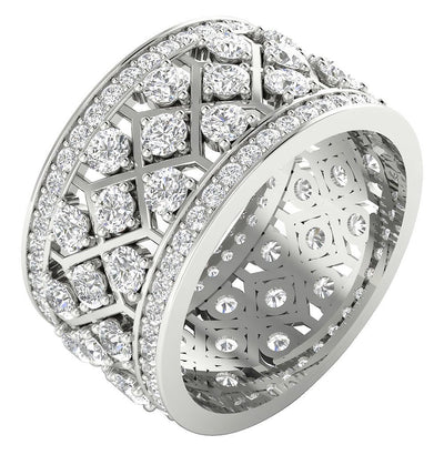 SI1 G 3.50 ct Designer Wedding Eternity Ring Natural Diamond 14k Yellow Gold
