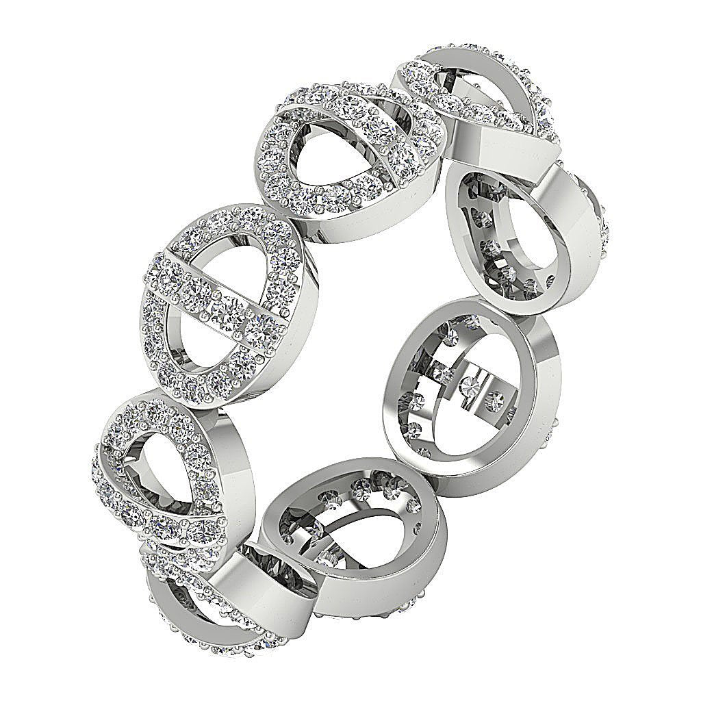 7.00 MM Unique Eternity Engagement Ring I1 G 1.10ct Natural Diamond 14k Yellow Gold Prong Set