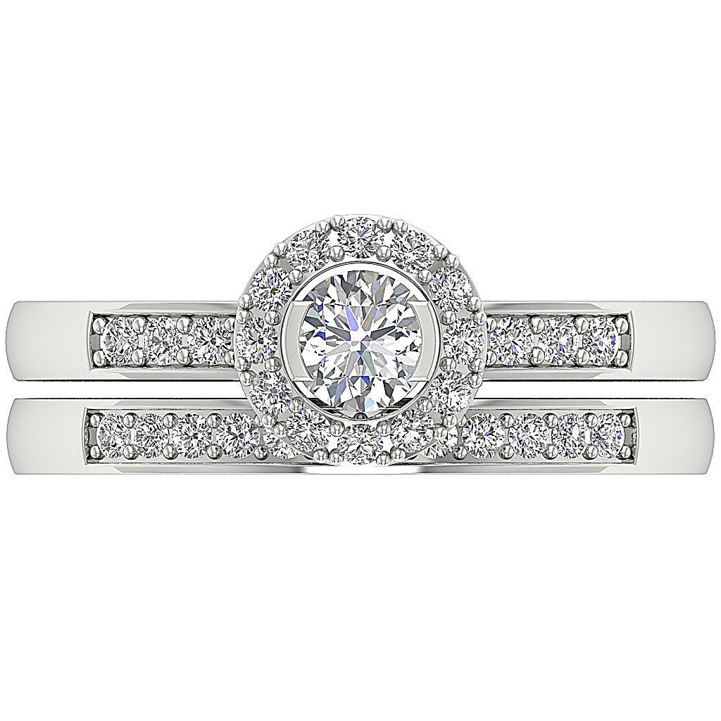 Designer Halo Engagement Ring Natural Diamond I1 G 0.85 Carat