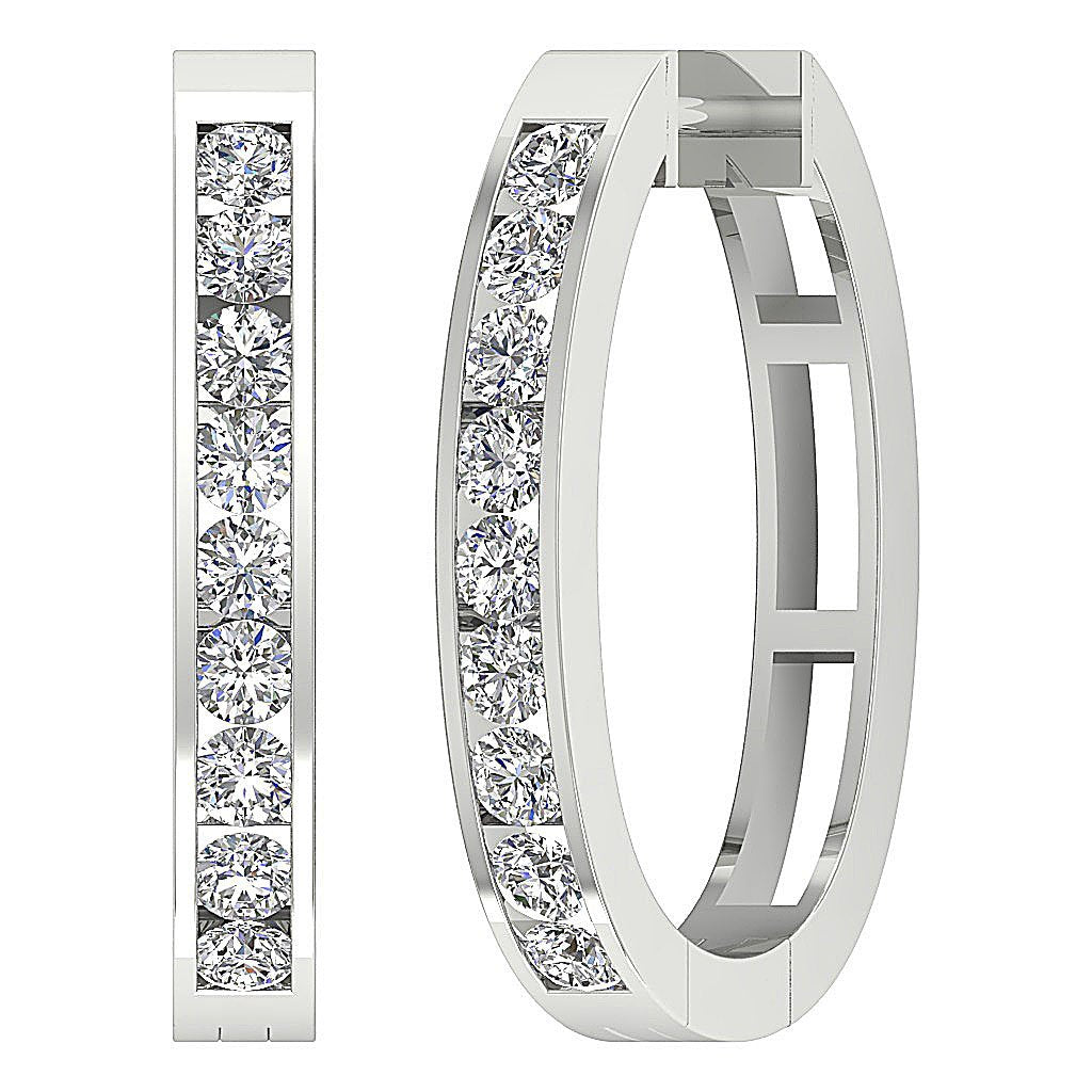 DesignerHoops14kWhiteGoldAnniversaryEarring