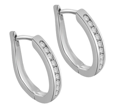 VVS1/VS1/SI1/I1 0.20 Ct Tiny Hoop Wedding Earrings Genuine Diamond 18k/14k Yellow Gold Channel Set