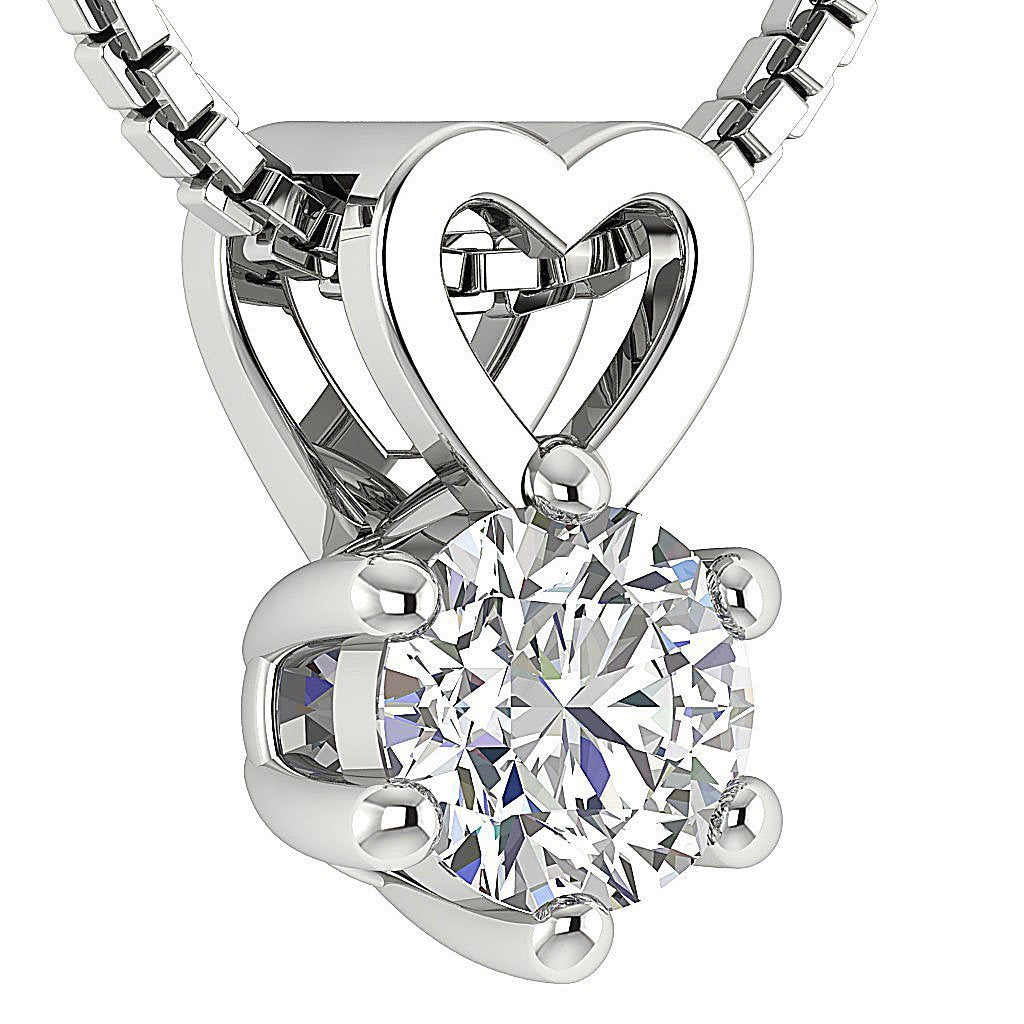Solitaire Pendants VS1/SI1/I1 0.25Ct 14k/18k White Yellow Rose Gold Natural Diamonds
